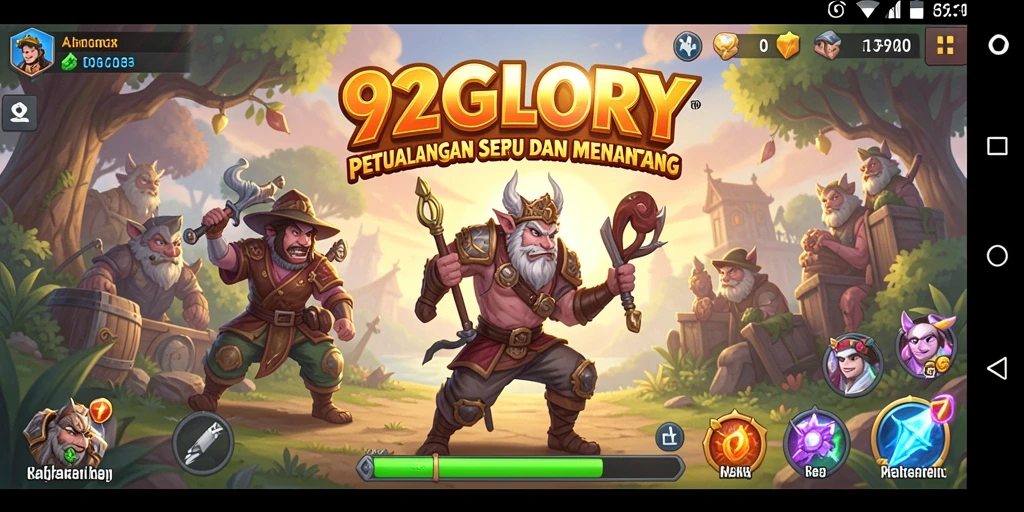 Screenshot gameplay 92GLORY menampilkan aksi petualangan yang mendebarkan.