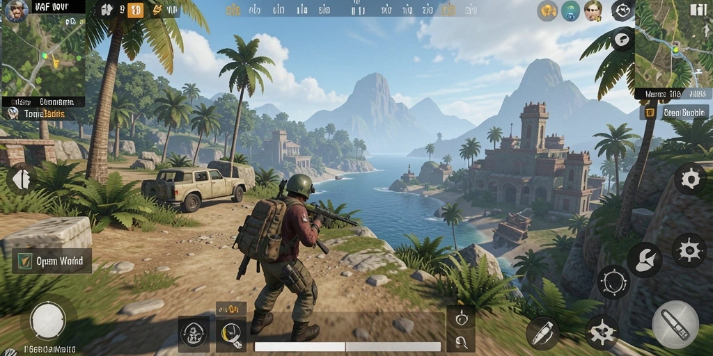 Tangkapan layar gameplay menampilkan eksplorasi dunia AFAF yang luas.