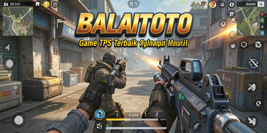 Screenshot utama BALAITOTO menunjukkan aksi gameplay TPS yang intens.