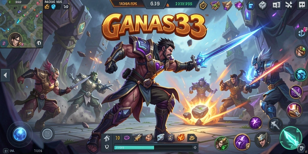 Gameplay seru dan strategis di arena MOBA.