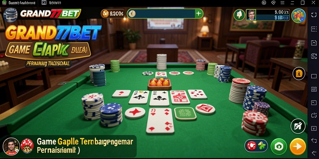 Tampilan gameplay Gaple yang menarik dan interaktif di GRAND77BET.