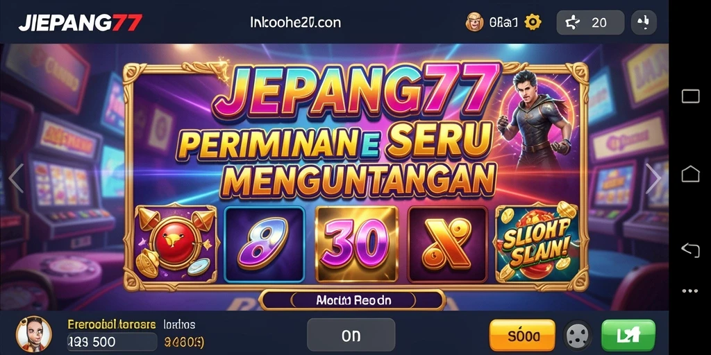 Tampilan gameplay menarik dari JEPANG77 dengan fitur Slot yang mengesankan.