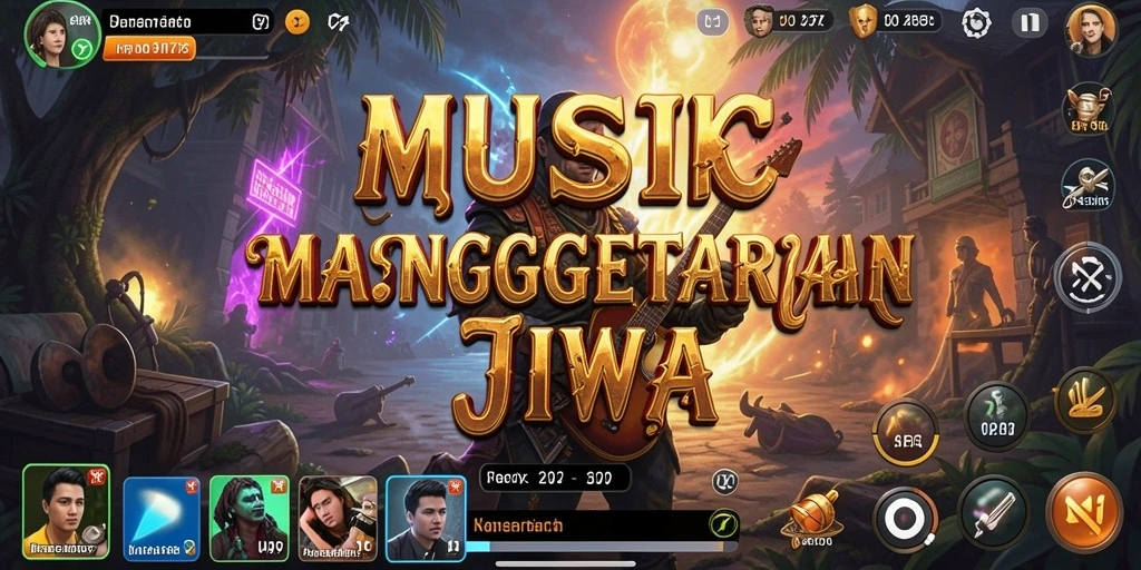 Tampilan antarmuka UH77 dengan pilihan lagu musik menarik